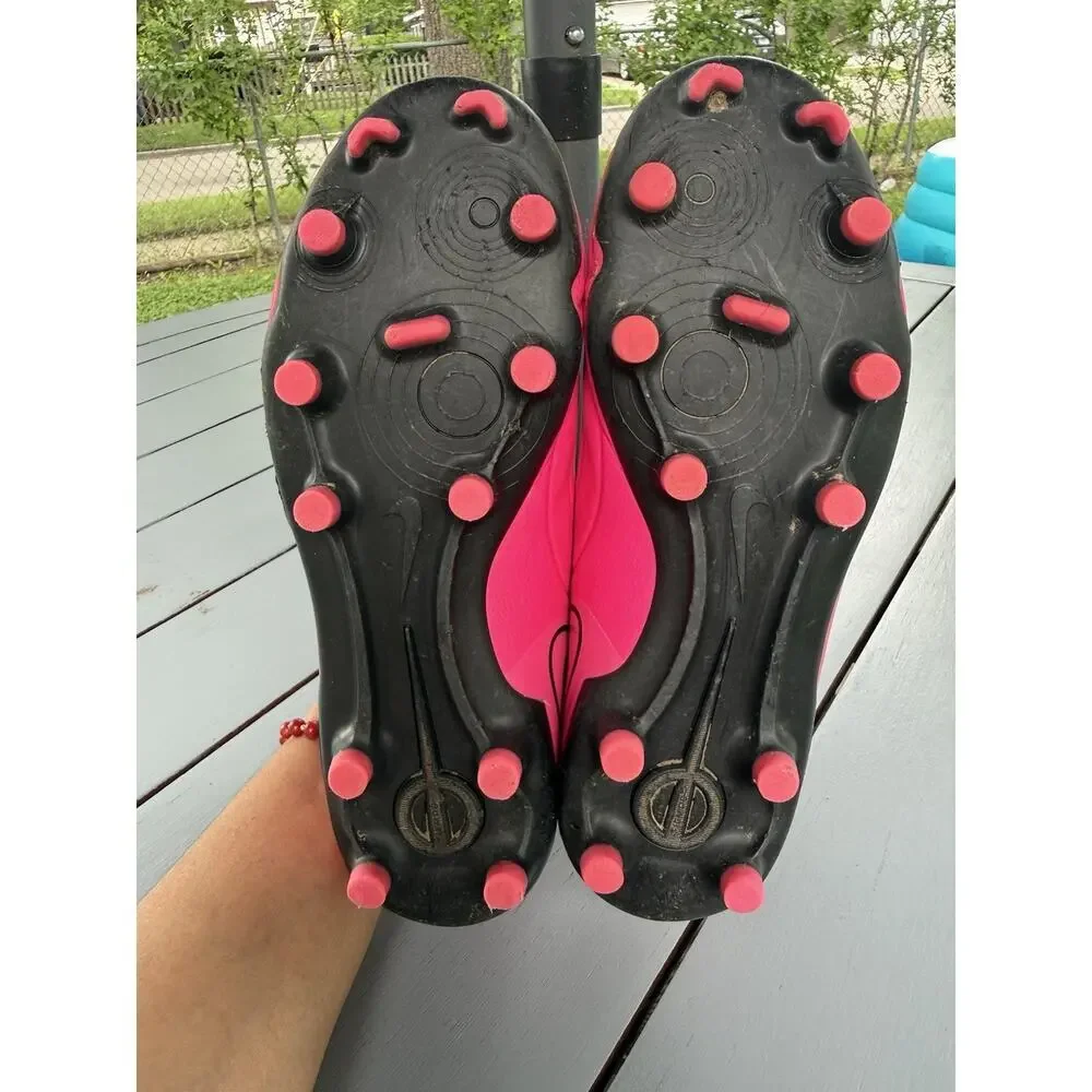 nike tiempo club fg kids youth size 3Y shoes pink athletic soccer cleats